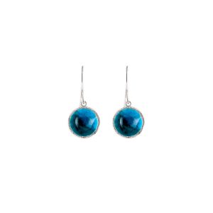 Orecchini pendenti in argento e smalto verde/azzurro