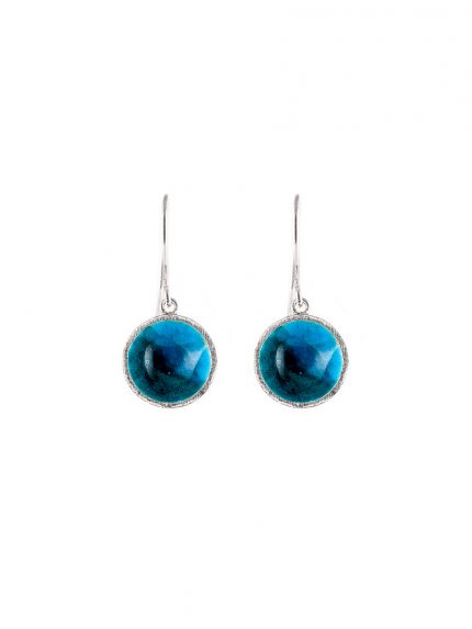 Orecchini pendenti in argento e smalto verde/azzurro